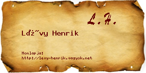 Lévy Henrik névjegykártya